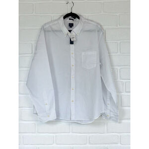 J.Crew Men's XXL White Untucked Long Sleeve Performance Button Down Shirt